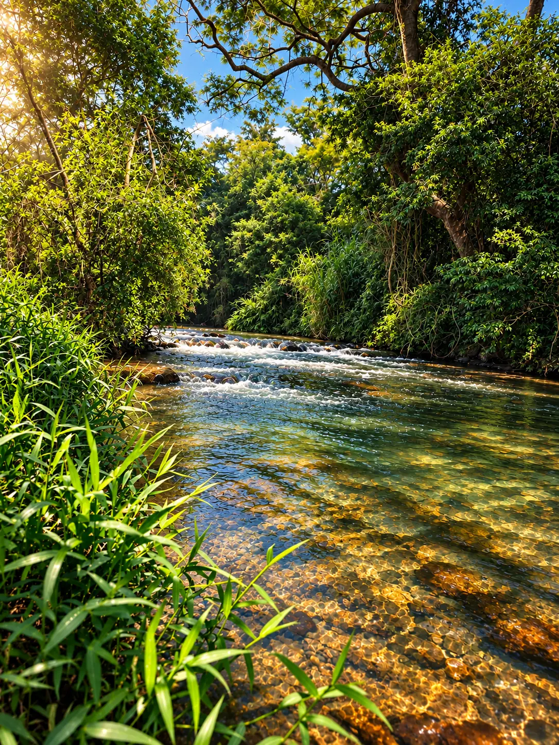 Rio e natureza do Recanto da Lucélia